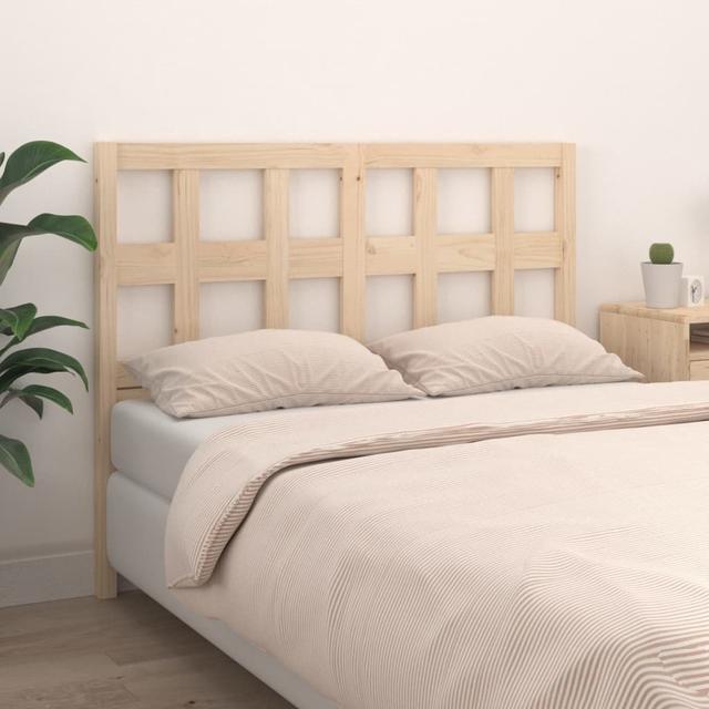 Solid Wood Headboard 17 Stories Size: 100cm H x 140.5cm W, Colour: Brown on Productcaster.