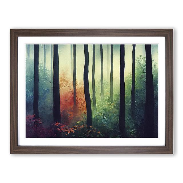 Alert Colourful Forest - Picture Frame Photograph Alpen Home Size: 25cm H x 34cm W x 2cm D, Frame Colour: Walnut on Productcaster.