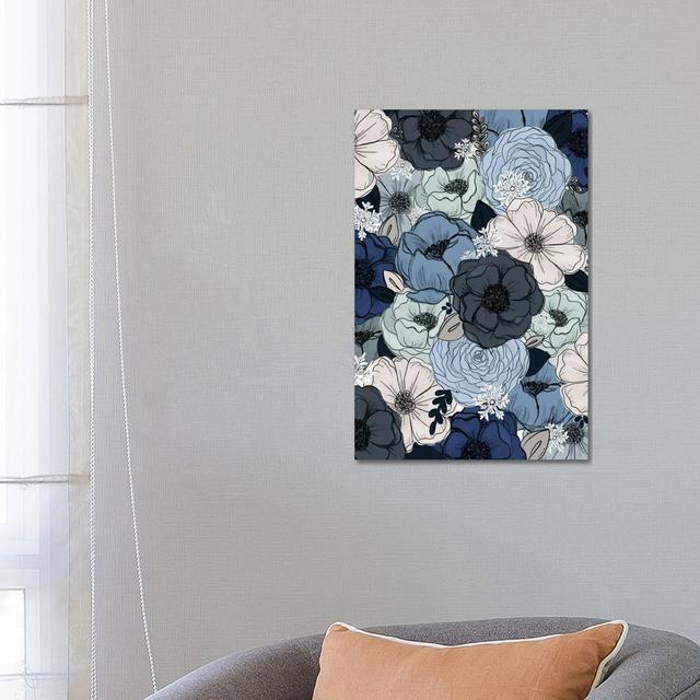 Frosty Florals by Katie Bryant - Wrapped Canvas Graphic Art ClassicLiving Size: 66.04cm H x 45.72cm W x 3.81cm D on Productcaster.