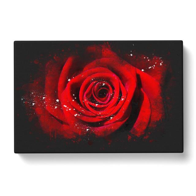 Red Rose Flower Vol.5 - Wrapped Canvas Graphic Art East Urban Home Size: 60cm H x 91cm W x 3cm D on Productcaster.