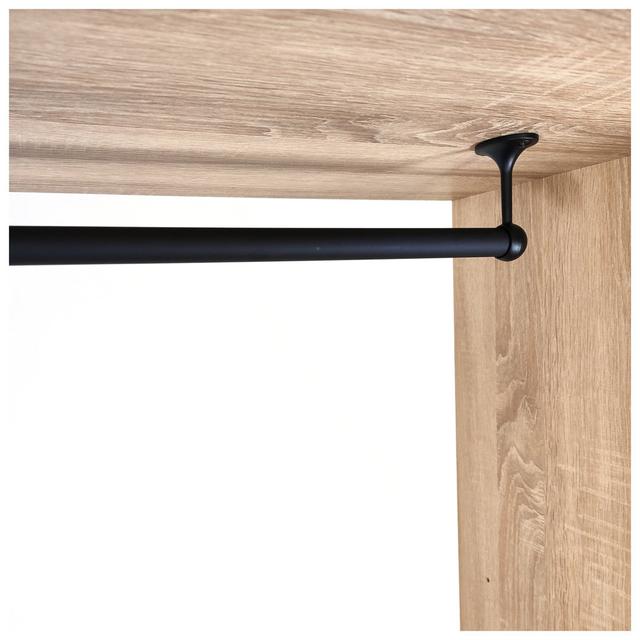 Suspended Round Wardrobe Rail Hanging Tube Pipe Black Matt Set With End Brackets Rebrilliant on Productcaster.