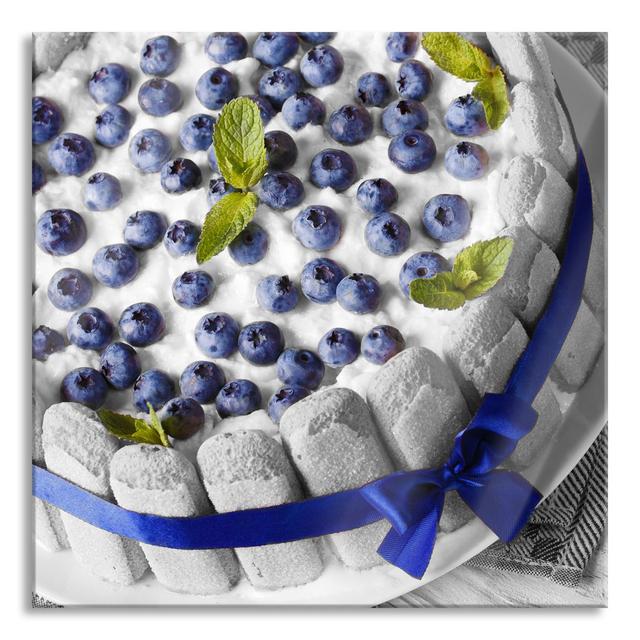 Delicious Blueberry Tart - No Frame Print on Glass Brayden Studio Size: 70cm H x 70cm W x 0.4cm D on Productcaster.