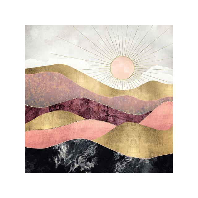 Blush Sun by SpaceFrog Designs - Wrapped Canvas Print East Urban Home Size: 66.04cm H x 66.04cm W x 3.81cm D on Productcaster.