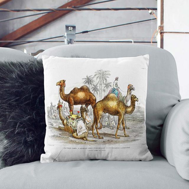 Camels by Oliver Goldsmith Cushion with Filling East Urban Home Size: 40cm H x 40cm W x 15cm D, Backing Colour: Black on Productcaster.