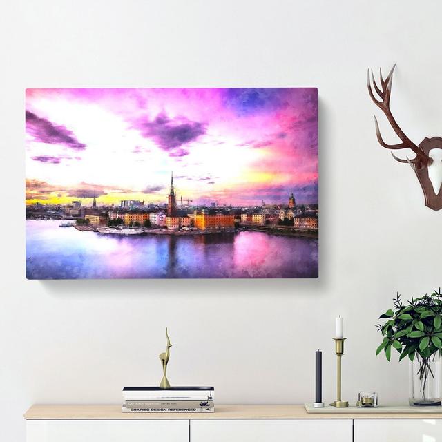 Stockholm in Sweden - Wrapped Canvas Photograph Print East Urban Home Size: 35cm H x 50cm W x 3cm D on Productcaster.