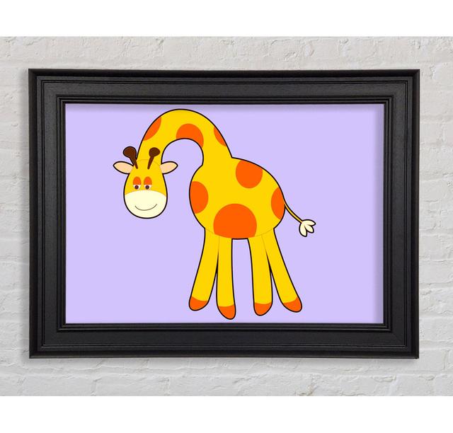 Funny Giraffe Looking Down Framed Print Isabelle & Max Size: 42cm H x 59.7cm W, Colour: Lilac on Productcaster.