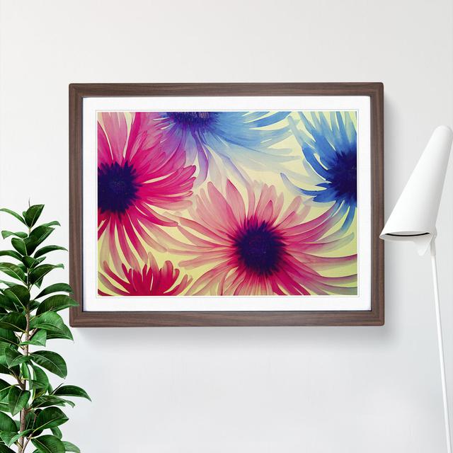 Unique Chrysanthemum Flowers - Picture Frame Graphic Art Marlow Home Co. Frame Colour: Walnut Framed, Size: 34cm H x 46cm W x 2cm D on Productcaster.