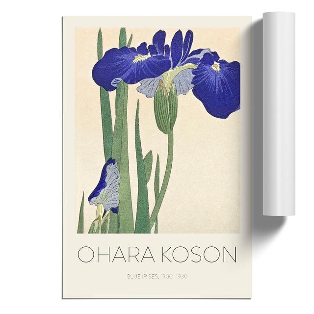 Blue Irises by Ohara Koson - Unframed Painting East Urban Home Size: 59cm H x 42cm W x 0.1cm D on Productcaster.