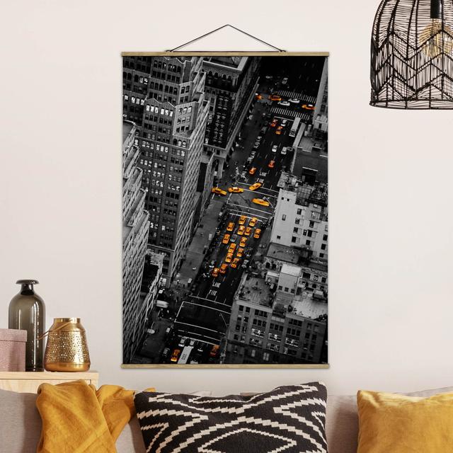 Fotodruck Taxi Lights Manhattan Ebern Designs Maße: 120 cm H x 80 cm B x 0,3 cm T on Productcaster.