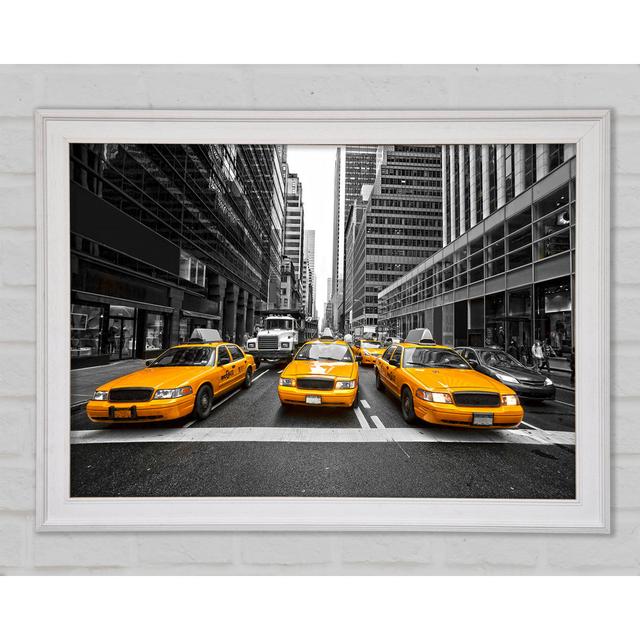 Yellow Taxi Cabs In NYC - Single Picture Frame Art Prints Brayden Studio Size: 42cm H x 59.7cm W x 1.5cm D on Productcaster.