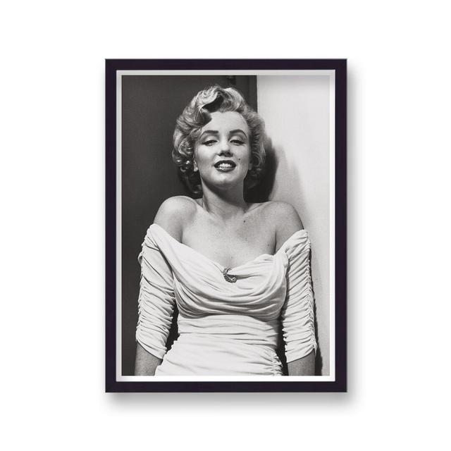 Marilyn Monroe Seductive Pose Low Cut White Gown Close Up - Single Picture Frame Print George Oliver on Productcaster.