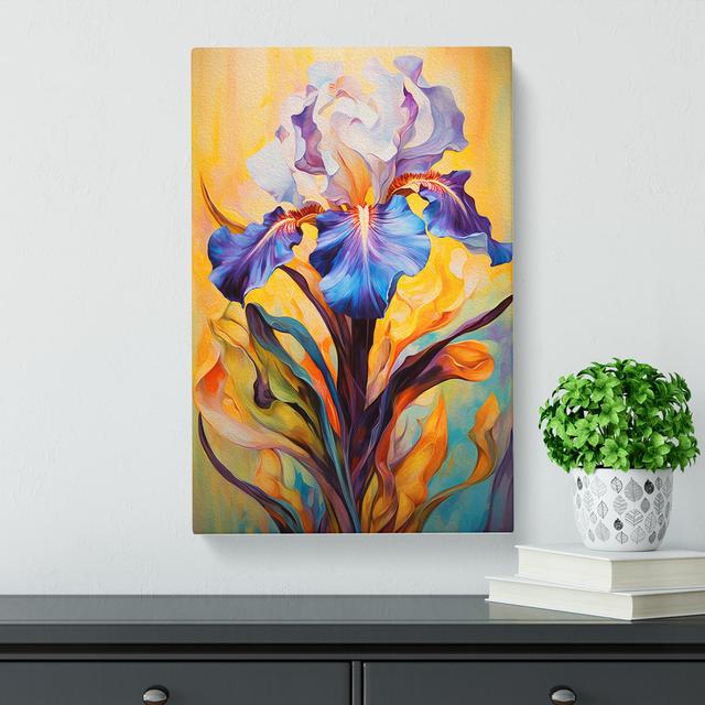 Iris Flower Expressionism - Print Marlow Home Co. Size: 50cm H x 35cm W x 3cm D on Productcaster.