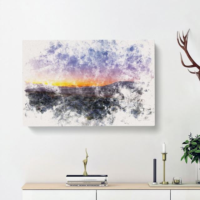 Sunrise over the Yorkshire Dales - Wrapped Canvas Graphic Art Print East Urban Home Size: 60cm H x 91cm W x 3cm D on Productcaster.