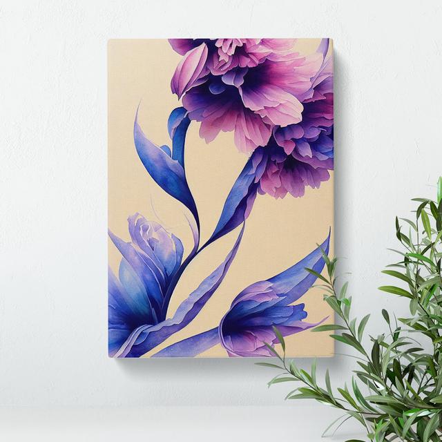 Dreamy Watercolour Flowers No.3 - Wrapped Canvas Graphic Art Marlow Home Co. Size: 60cm H x 40cm W x 3cm D on Productcaster.