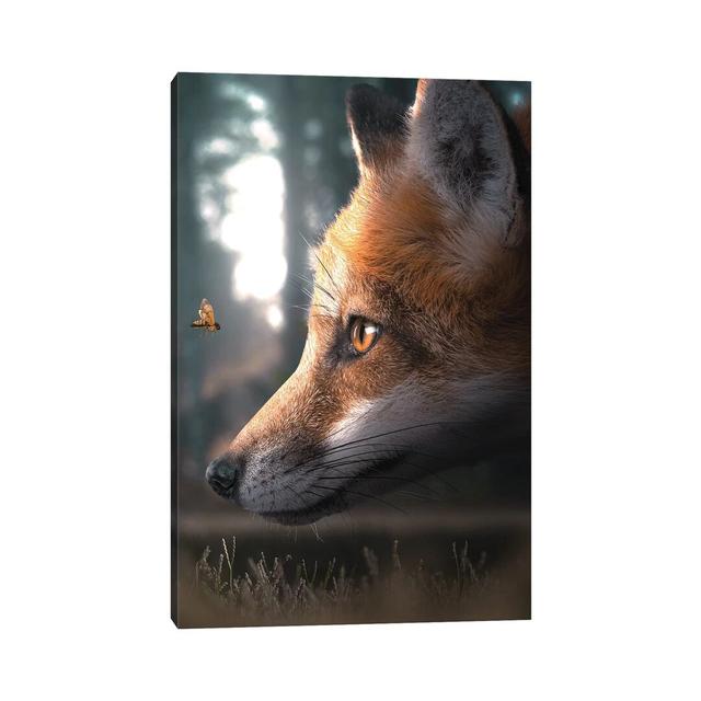 The Fox and the Wasp by Zenja Gammer - Photograph Print on Canvas Alpen Home Format: Wrapped Canvas, Size: 66.04cm H x 45.72cm W x 3.81cm D on Productcaster.