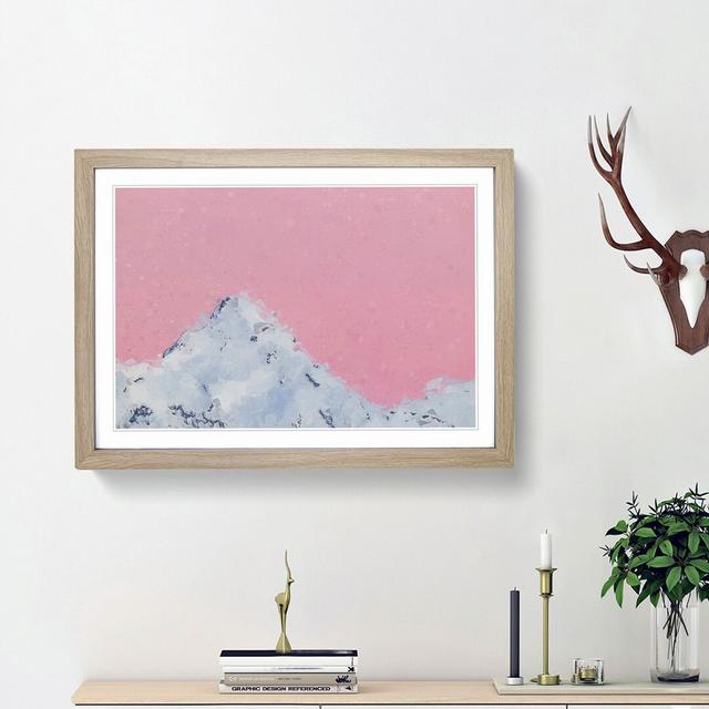 Snowy Mountain in Abstract - Picture Frame Graphic Art Print East Urban Home Frame Option: Oak Framed, Size: 36cm H x 48cm W x 2cm D on Productcaster.