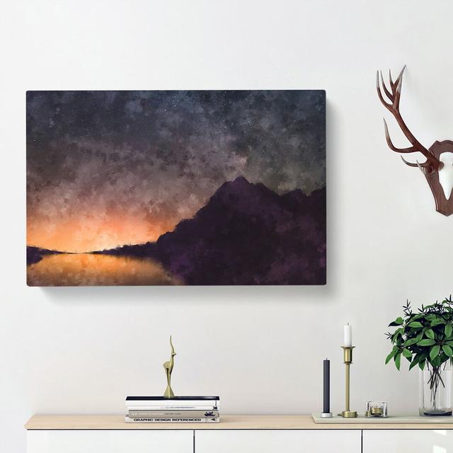 Stars over the Lake in Slovakia - Wrapped Canvas Painting Print East Urban Home Size: 60cm H x 91cm W x 4cm D on Productcaster.