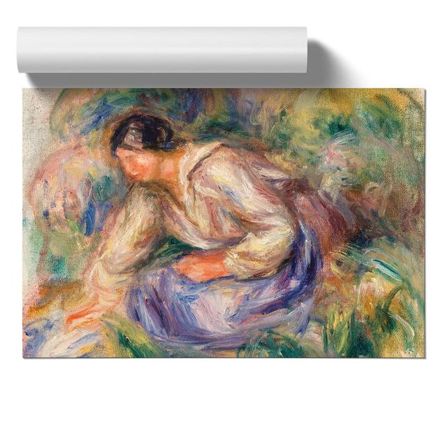 Woman in Blue Skirt by Pierre-Auguste Renoir - Unframed Painting East Urban Home Size: 59cm H x 84cm W x 0.1cm D on Productcaster.