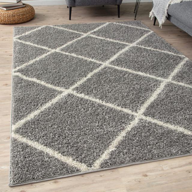 Myshaggy Collection Argyle Machine Woven Grey Area Rug THE RUGS Rug Size: Rectangle 200 x 290cm on Productcaster.