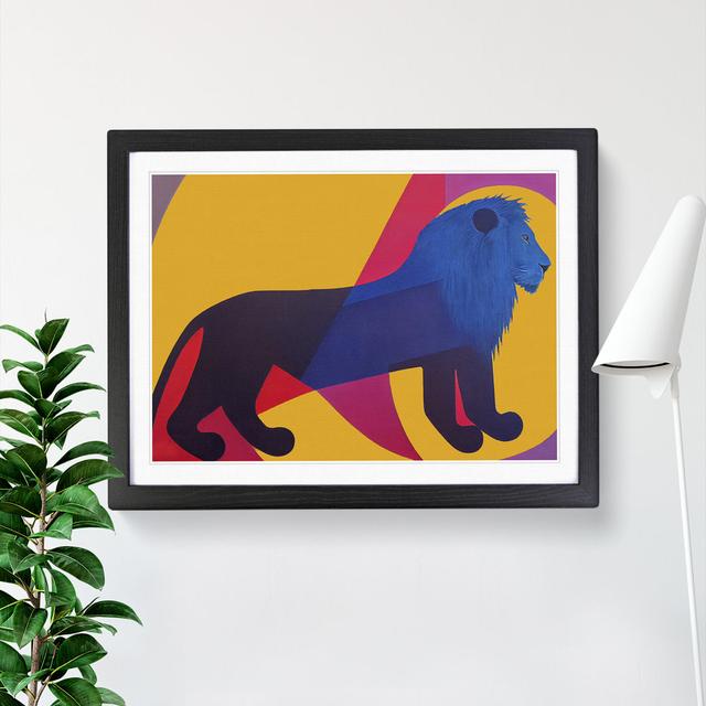 Lion Abstract - Single Picture Frame Print World Menagerie Frame Colour: Black, Size: 25cm H x 34cm W x 2cm D on Productcaster.