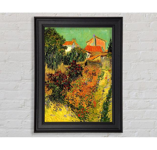 Van Gogh Garten hinter einem Haus Gerahmter Druck Rosalind Wheeler Größe: 42cm H x 59,7cm B on Productcaster.