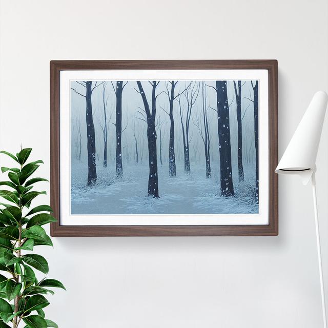 XH1022-10209X Winter Forest Snow Vol.2 - Single Picture Frame Print Alpen Home Size: 46cm H x 64cm W x 2cm D, Format: Walnut Framed on Productcaster.