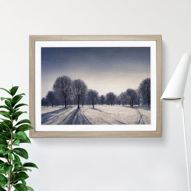 Winter Forest Landscape Vol.6 - Picture Frame Graphic Art Alpen Home Frame Colour: Oak, Size: 25cm H x 34cm W x 2cm D on Productcaster.