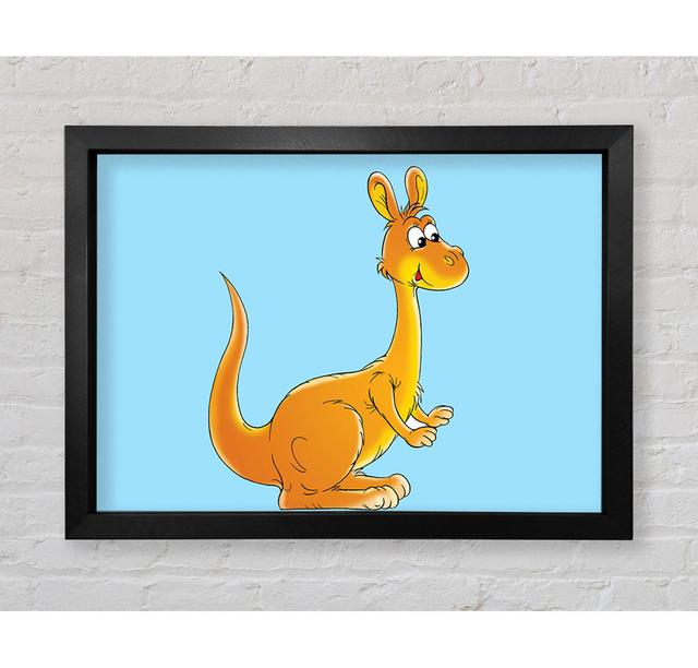 Fuzzy Kangeroo - Single Picture Frame Art Prints Harriet Bee Size: 84.1cm H x 118.9cm W, Colour: Baby Blue on Productcaster.