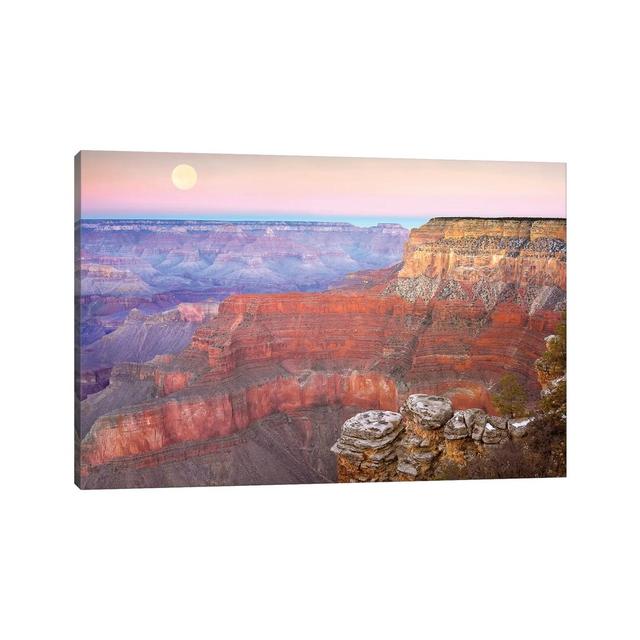 Full Moon Over The Grand Canyon At Sunset As Seen From Pima Point, Grand Canyon National Park, Arizona by Tim Fitzharris - Wrapped Canvas Gallery-Wrap on Productcaster.