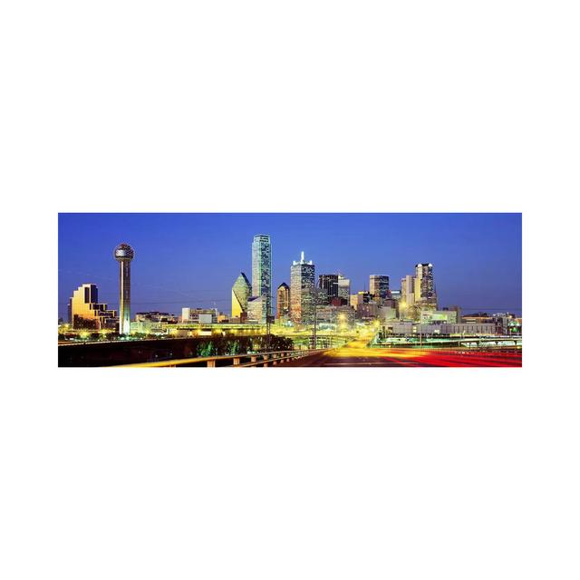 Dallas Texas USA - Wrapped Canvas Panoramic Print Ebern Designs Size: 30.48cm H x 91.44cm W x 1.91cm D on Productcaster.