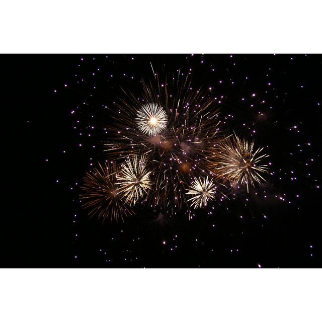 Bursting Fireworks In The Night Sky by LuisPortugal - Wrapped Canvas Print Ebern Designs Size: 81cm H x 122cm W on Productcaster.