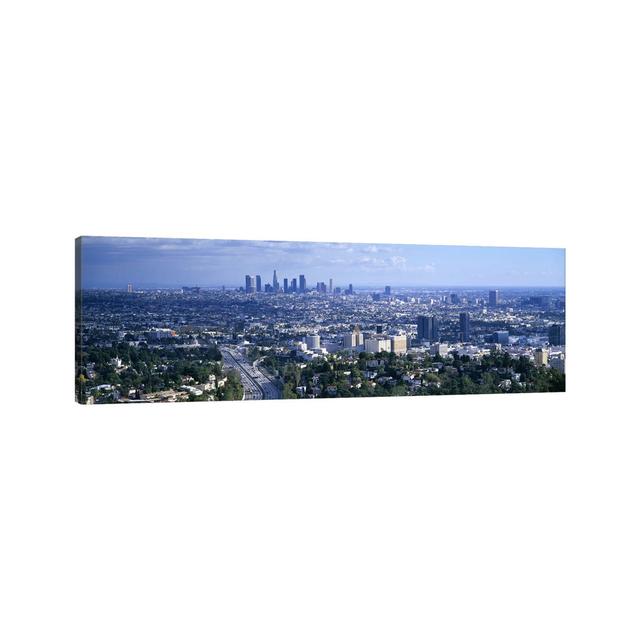 Aerial View of a City, Los Angeles, California, USA - Wrapped Canvas Panoramic Graphic Art Ebern Designs Size: 40.64cm H x 121.92cm W x 3.81cm D on Productcaster.