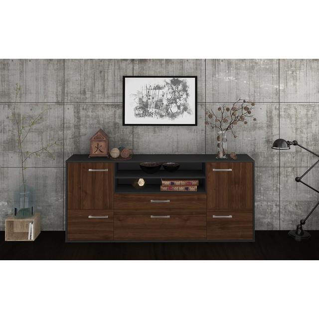 Lisann 180cm Wide 1 Drawer Sideboard 17 Stories Colour: Walnut/Anthracite on Productcaster.