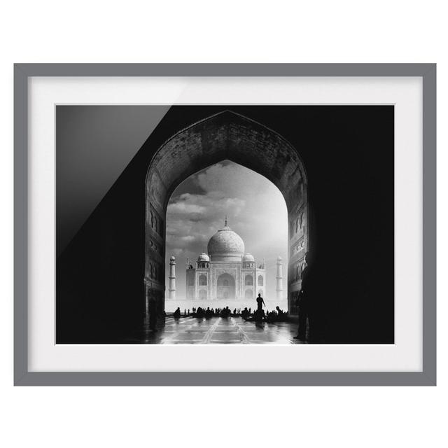 The Gate to the Taj Mahal - Picture Frame Graphic Art Rosalind Wheeler Frame Option: Grey Framed, Size: 70cm H x 100cm W x 2cm D on Productcaster.