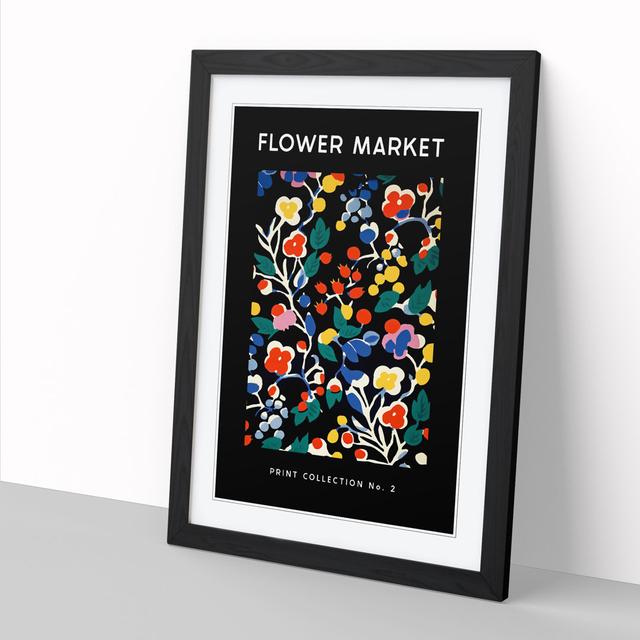 Flower Market Exhibition Black No.2 Happy Larry Size: 64cm H x 46cm W x 2cm D on Productcaster.