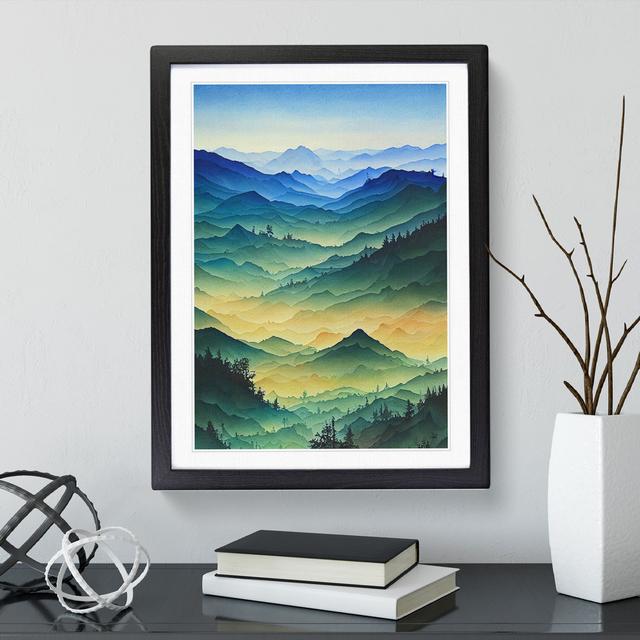 Serene Mountain - Picture Frame Graphic Art Alpen Home Frame Colour: Black, Size: 46cm H x 34cm W x 2cm D on Productcaster.