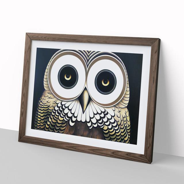 Euphoric Owl - Picture Frame Graphic Art Alpen Home Frame Colour: Walnut, Size: 46cm H x 64cm W x 2cm D on Productcaster.