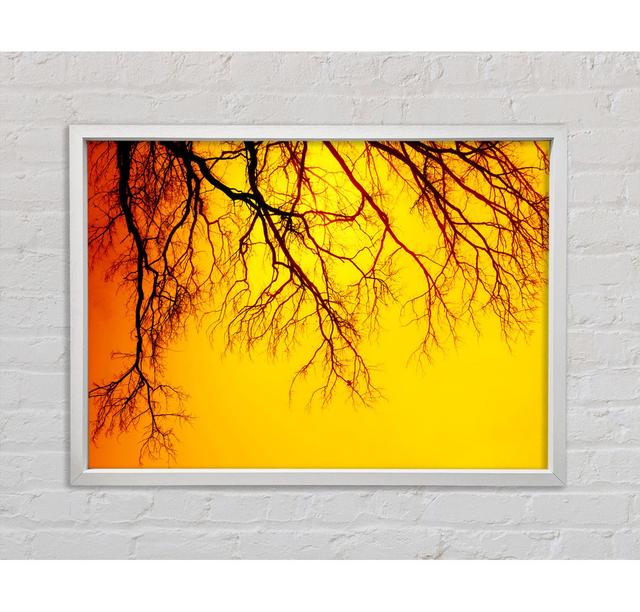 Golden Tree Branches - Single Picture Frame Art Prints on Canvas Ebern Designs Size: 59.7cm H x 84.1cm W x 3.3cm D on Productcaster.