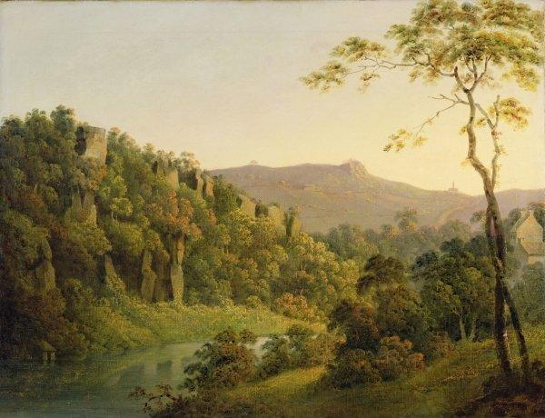 View in Matlock Dale, Looking Towards Black Rock Escarpment, C.1780-5 by Joseph Wright of Derby Art Print East Urban Home Format: Black Framed Canvas, on Productcaster.