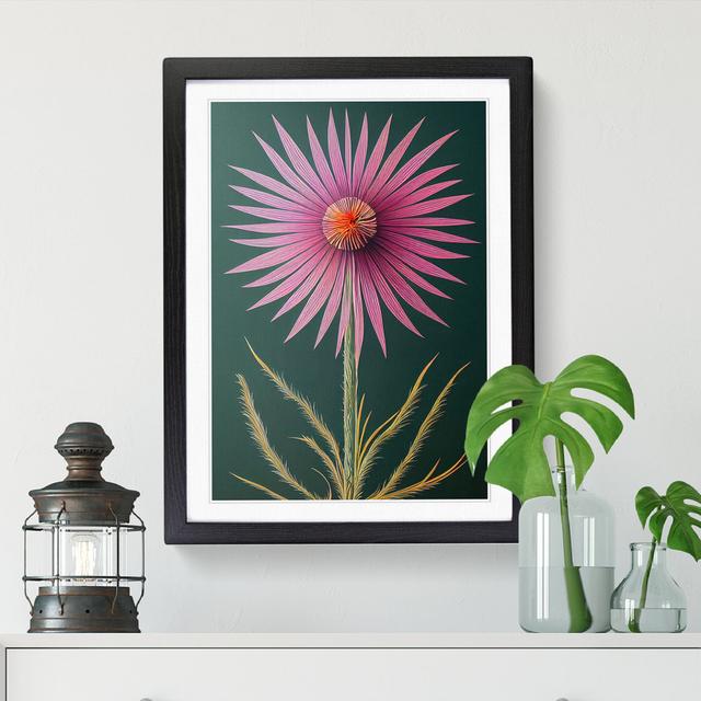 Thistle Polygon - Wrapped Canvas Graphic Art Marlow Home Co. Size: 46cm H x 34cm W x 2cm D, Frame Option: Walnut Framed on Productcaster.