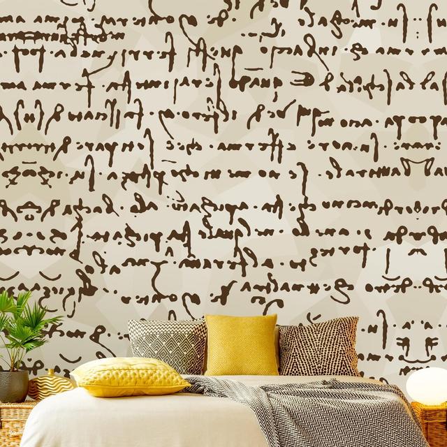 Da Vinci Manuscript 2.88m x 2.88m Textured Matte Peel & Stick Wall Mural East Urban Home on Productcaster.