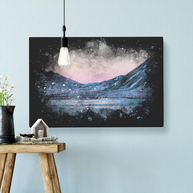 Moon over Iceland - Wrapped Canvas Graphic Art Print East Urban Home Size: 50cm H x 76cm W x 3cm D on Productcaster.