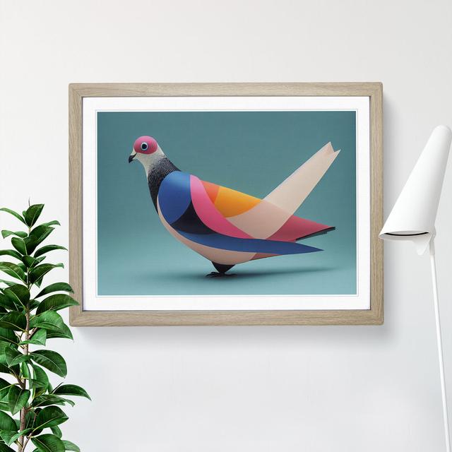 Abstract Pigeon Bird Vol.3 - Single Picture Frame Print George Oliver Size: 34cm H x 46cm W x 2cm D, Frame Colour: Oak on Productcaster.