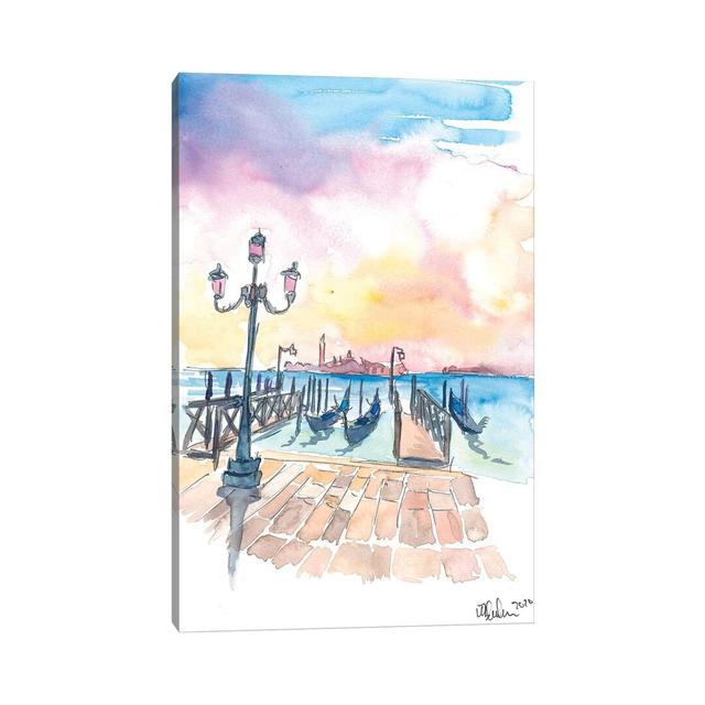 Famous Venice San Giorgio Maggiore View With Gondolas by Markus & Martina Bleichner - Wrapped Canvas Painting Breakwater Bay Size: 45.72cm H x 30.48cm on Productcaster.