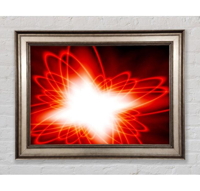 Red Star Explosion Framed Print Ivy Bronx Size: 84.1cm H x 118.9cm W x 8cm D, Format: Antique Silver Framed Paper on Productcaster.