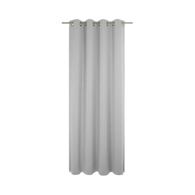 Sunday 82% Polyester And 18% Cotton Semi Sheer Grommet / Eyelet Curtain Panel Wirth Panel Size: 142cm Width x 315cm Drop, Curtain Colour: Light Grey on Productcaster.