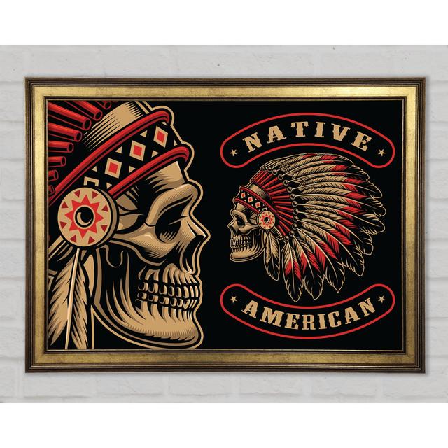 Indian Head Skull Native American - Single Picture Frame Art Prints Natur Pur Size: 59.1cm H x 84.1cm W x 1.5cm D on Productcaster.