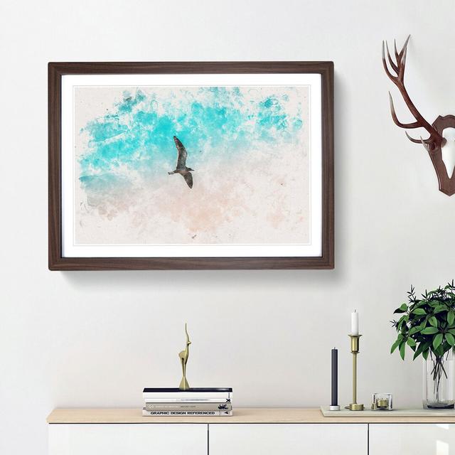 Soaring Seagulls - Picture Frame Graphic Art Print East Urban Home Frame Option: Walnut Framed, Size: 33cm H x 45cm W x 2cm D on Productcaster.