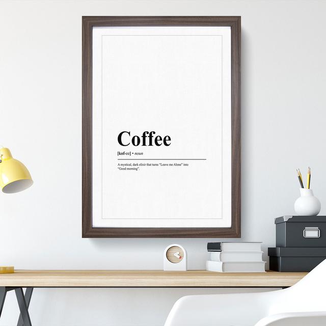 Dictionary Coffee - Picture Frame Typography East Urban Home Size: 65cm H x 48cm W x 2cm D, Frame Option: Walnut on Productcaster.