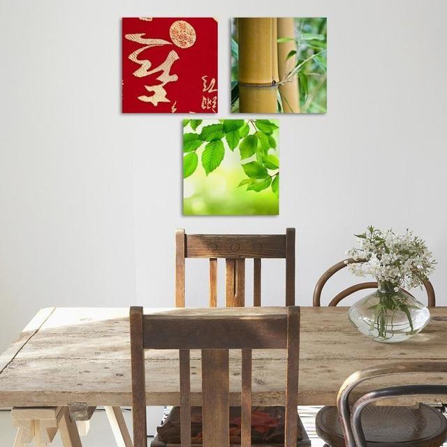 Asian Calm - 3 Piece Wrapped Canvas Photograph Print Set World Menagerie Size: 70cm H x 210cm W on Productcaster.